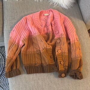 Spell Pink and Brown Knit Cardigans